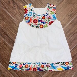Mexican Linen Floral Bird Dress 3T